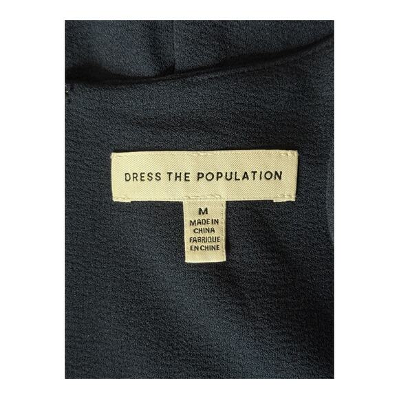 Dress the Population Monroe Side Slit Gown dress navy blue size Medium M - Picture 6 of 8